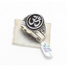 Mens Om Band Ring Silver Sterling 925 Persian Turkish Sultan Unisex Men Jewelry Handmade Hand Engraved D935 